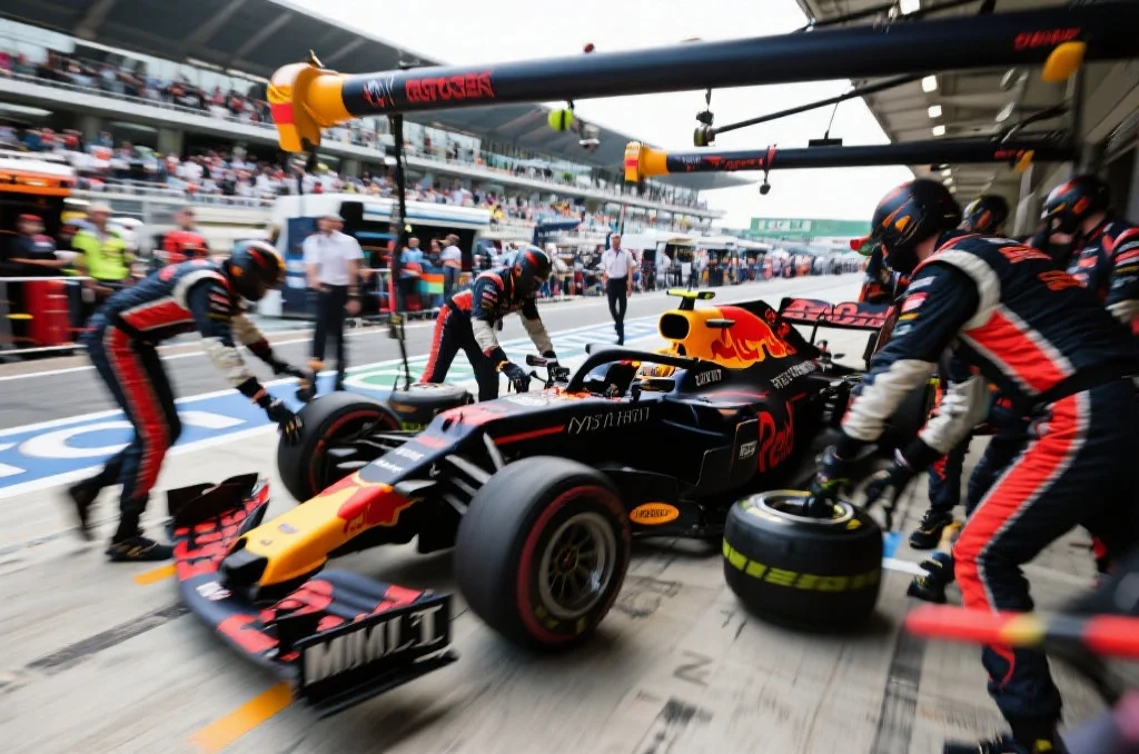 F1维修站高速换胎场景